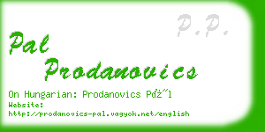 pal prodanovics business card
